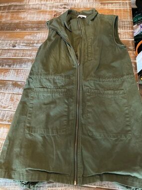 Ro & De Olive Green Utility Zip Vest